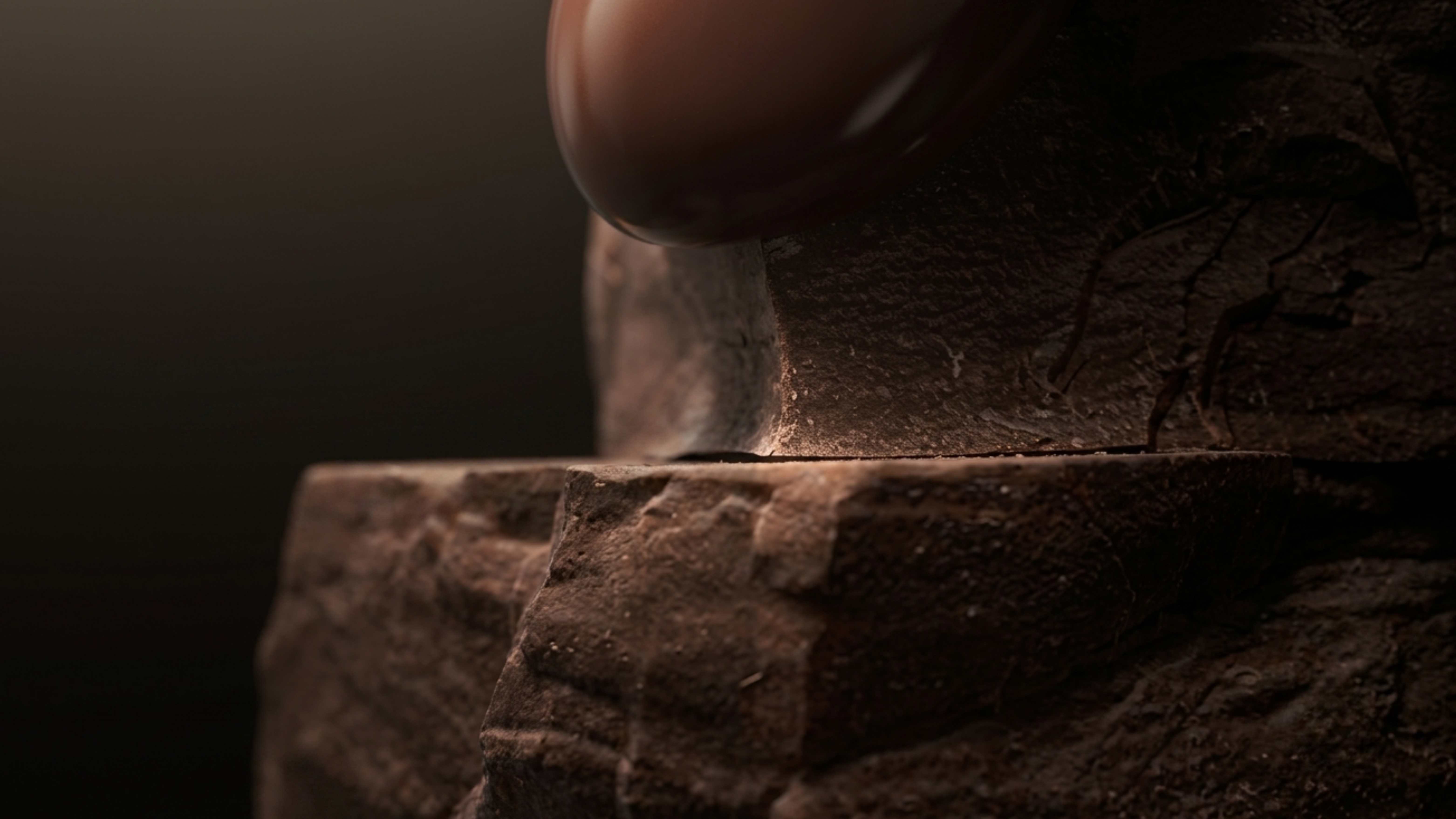 Dark chocolate close-up with gold dust